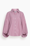 Tanya Taylor Marina Top in Deep Redwood/Optic White