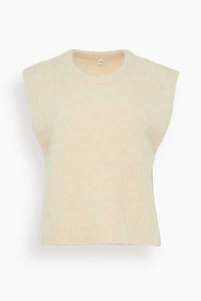 Deep Armhole Vest in Oatmeal