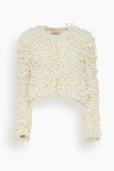 Fedra Furry Jacket in Ecru