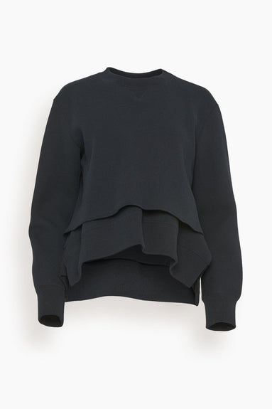 Sacai Sweaters Sponge Sweat Pullover in Black