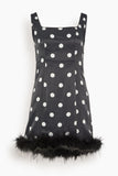 Kitri Casual Dresses Edina Mini Dress in Black Polka Dot