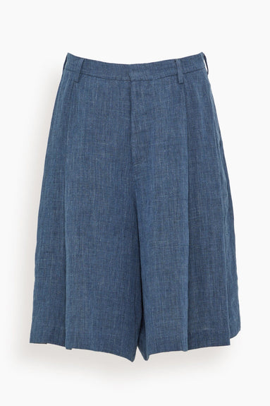 R13 Shorts Pleated Culotets in Indigo Blue