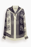 Alemais Banderra Scarf Silk Shirt in Ink