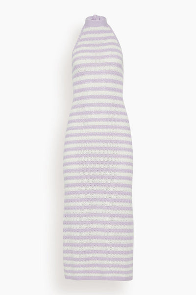 Atlanta Halter Knit Dress in Lilac Stripe