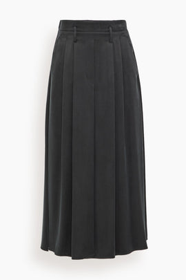 Cupro Midi Skirt in Black