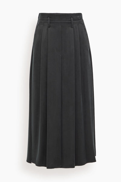 Cupro Midi Skirt in Black