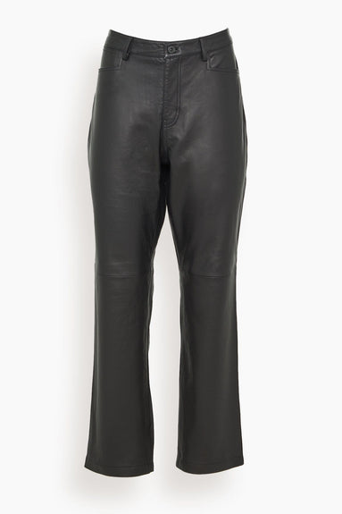 Proenza Schouler White Label Pants Leather Straight Pant in Black