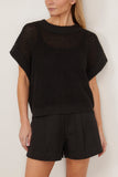 Apiece Apart Tops Oliva Linen Vest in Black Oliva Linen Vest in Black
