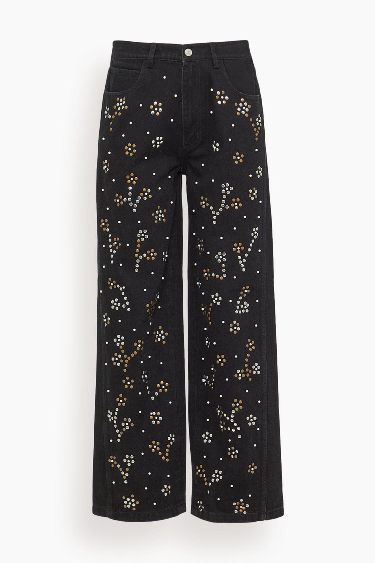 Sea Etta Denim Studded Jeans in Black