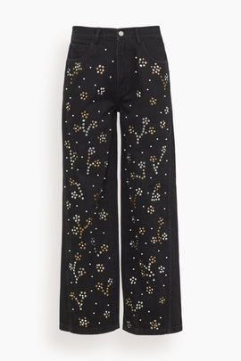 Etta Denim Studded Jeans in Black