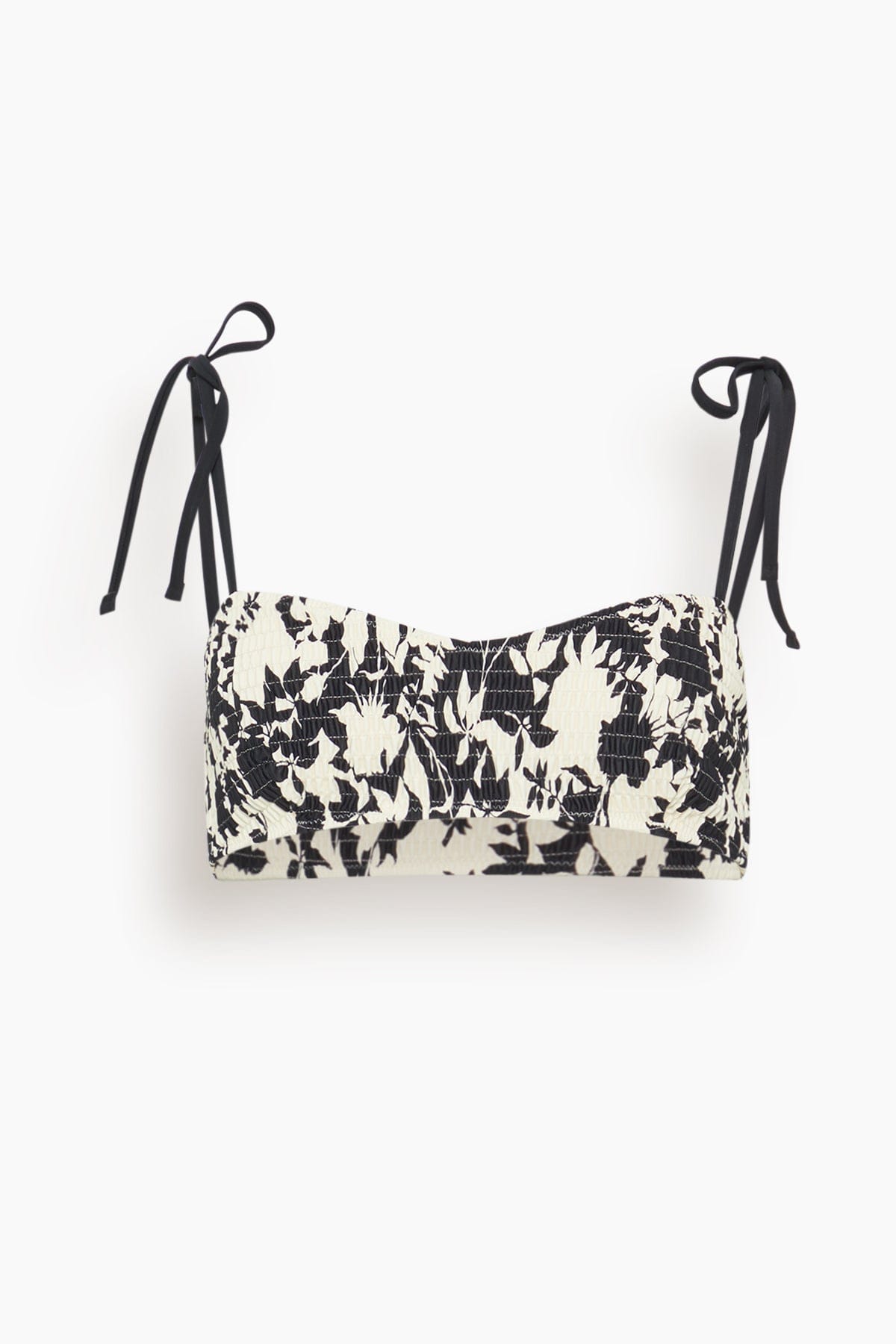 Tanya Taylor Valencia Bikini Top in Black Multi