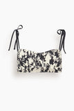 Tanya Taylor Valencia Bikini Top in Black Multi