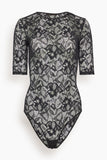 Kiki De Montparnasse Sophie Stretch Lace Bodysuit in Black