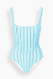 Staud Adelaide One Piece in Pool Stripe