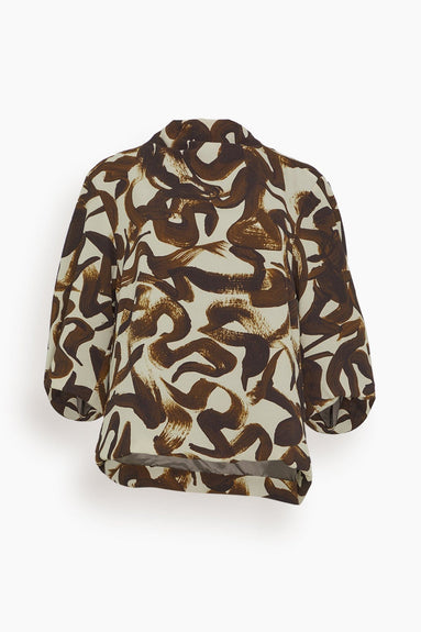 Dries Van Noten Tops Clari Printed Shirt in Brown Dries Van Noten Clari Printed Shirt in Brown