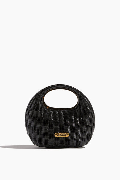 Rattan Round Bag in Black