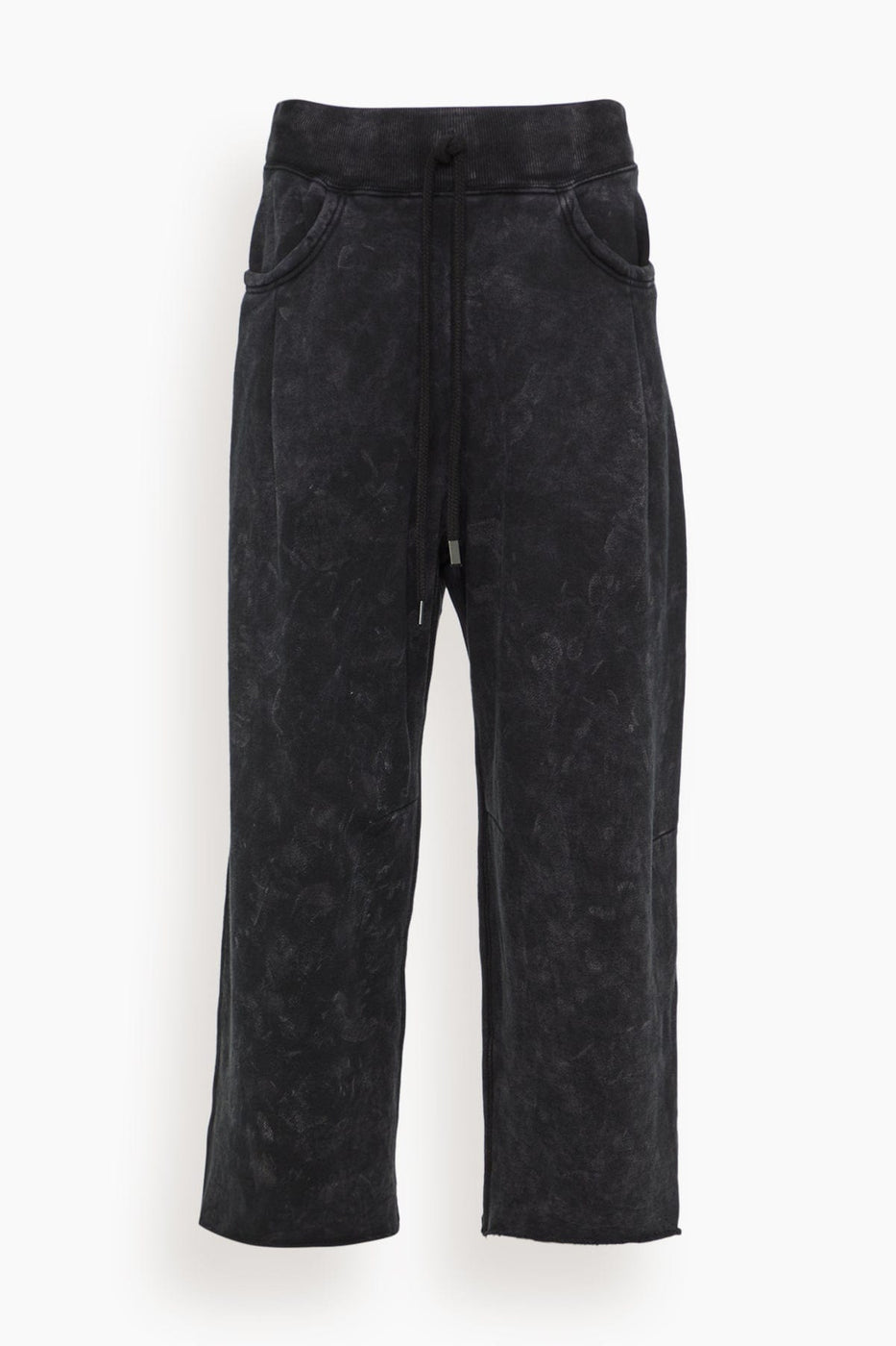 R13 Pants Cropped Pleated Sweatpant in Acid Black