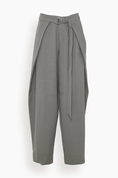Wide Fit Trousers with Floating Panels in Mineral Grey