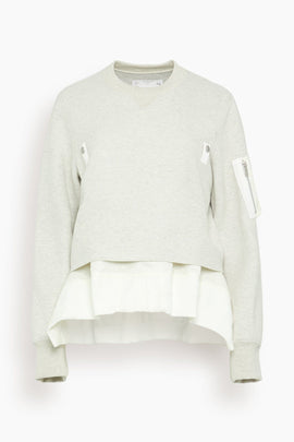 Sponge Sweat Nylon Twill Pullover in Ecru/Off White