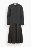 Sea Monroe Wool Plaid Combo Sweater Dress in Multi