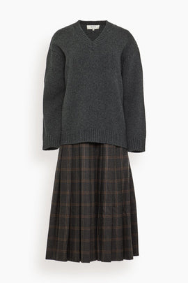 Monroe Wool Plaid Combo Sweater Dress in Multi