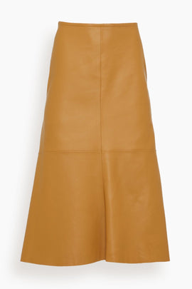 Nappa Leather Skirt in Caramel