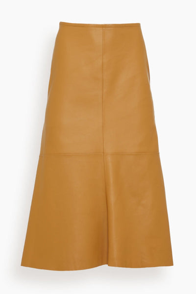 Nappa Leather Skirt in Caramel