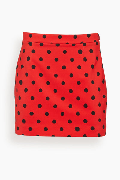 Small Dot Technical Jersey Skirt in Lacquer