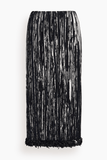 Brandon Maxwell The Sinclair Pleated Pencil Skirt in Black/White