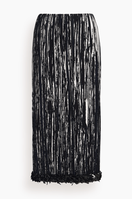 The Sinclair Pleated Pencil Skirt in Black/White