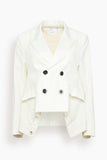 Wool Suiting x Denim Jacket in Off White