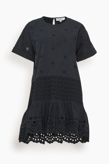 Sea Casual Dresses Elysse Embroidery Short Sleeve Tunic Dress in Black