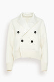 Sacai Cotton Cashmere Knit Jacket in Off White