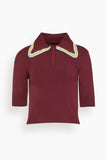 Alemais Jasper Knit Polo in Chocolate