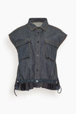 Sacai Tops Denim Mix Shirt in Indigo Sacai Denim Mix Shirt in Indigo