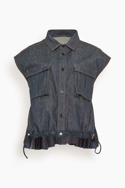 【Sacai】Denim Mix Shirt / M / indigo 76331492sacai-denim-mix-shirt-
