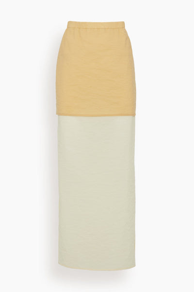 Double Layer Split Skirt in Cream/Almond