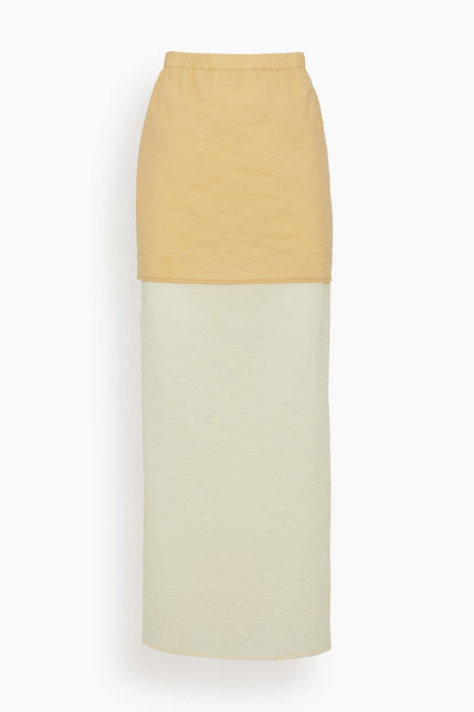 Rosetta Getty Skirts Double Layer Split Skirt in Cream/Almond