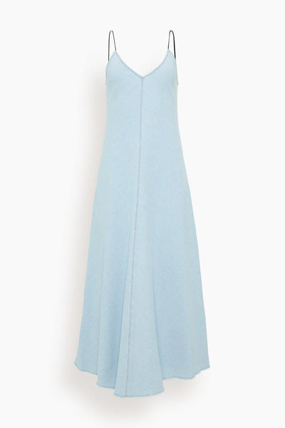 Cotton Denim Cavalry Slipdress in Bleach