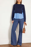 Tanya Taylor Tops Archie Combo Sweater in Maritime Blue/Cerulean Blue Multi Tanya Taylor Archie Combo Sweater in Maritime Blue/Cerulean Blue Multi