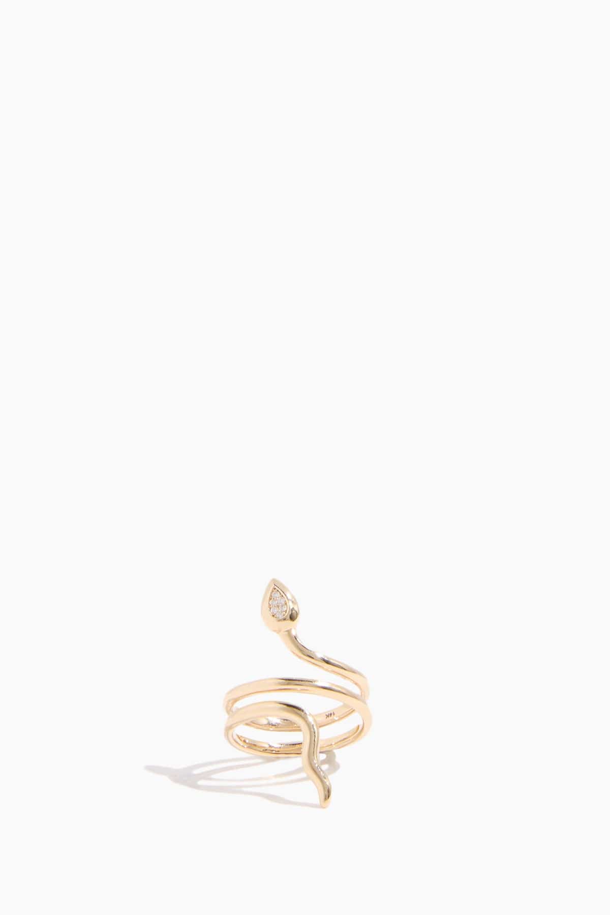 Vintage La Rose Rings Diamond Snake Ring in 14k Yellow Gold Diamond Snake Ring in 14k Yellow Gold