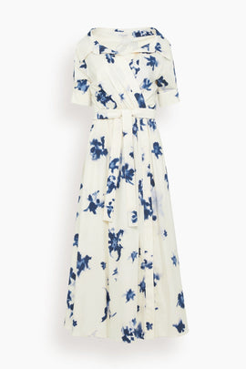 Lydia Dress in Berry Blue Flowers