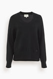 Loulou de Saison Baji Dropped U-Neck Sweater in Black