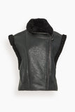 Isabel Marant Alime Shearling Vest in Black