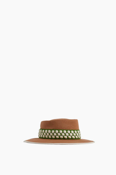 Destree Hats Gerhard Felt Hat in Beige/Green