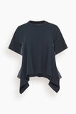 Lightweight Denim x Cotton Jersey T-Shirt in Navy/Blue