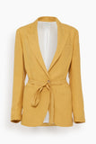 Forte Forte Chic Linen Canvas Belted Jacket in Grano