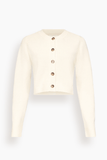 Loulou de Saison Zephir Cropped Cardigan in Ivory
