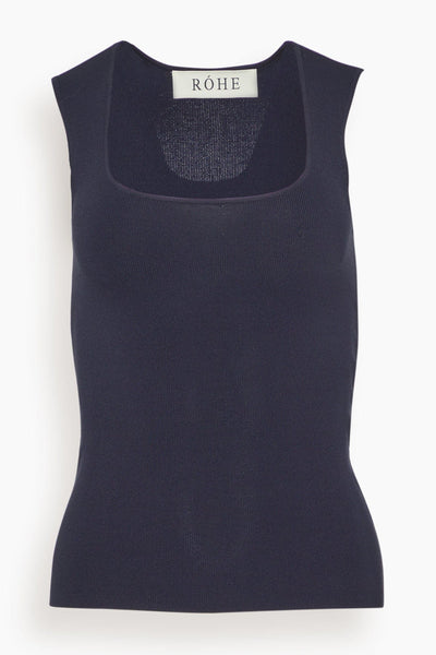 Bustier Shaped Knitted Top in Navy