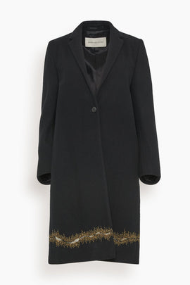 Richy Embroidery Coat in Black